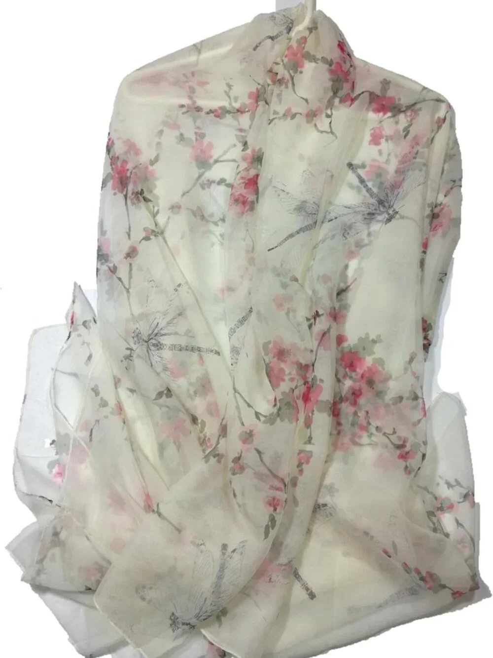 Super Large Floral Silk Feel Scarf for Women - Perfect Gift in Elegant Box